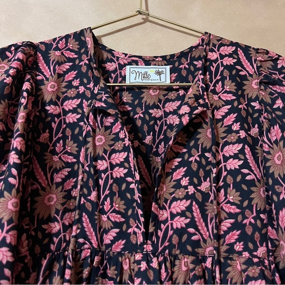 Tuckernuck | Mille Resort Daisy Dress Fiore Popover Tie Neck Mini Dress Size S - Picture 5 of 12